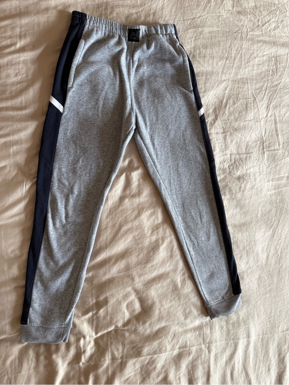 RBX Grey Joggers with Black Side Panels and White Trim Boys Size M 10/12